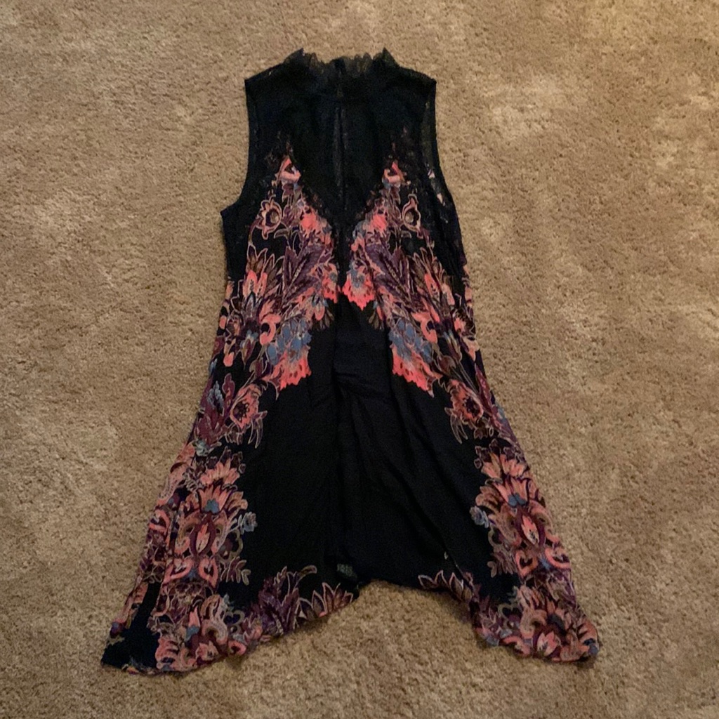 Free People Black Lace And Floral Dress